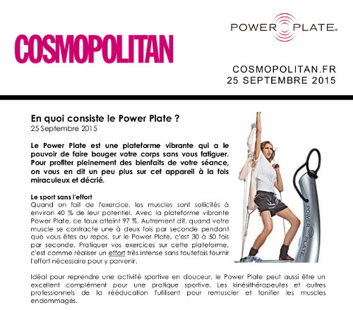 article de presse power plate