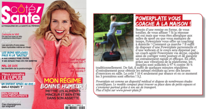 coté santé power plate coaching webcam à domicile