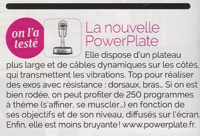 Power Plate dans femme actuelle