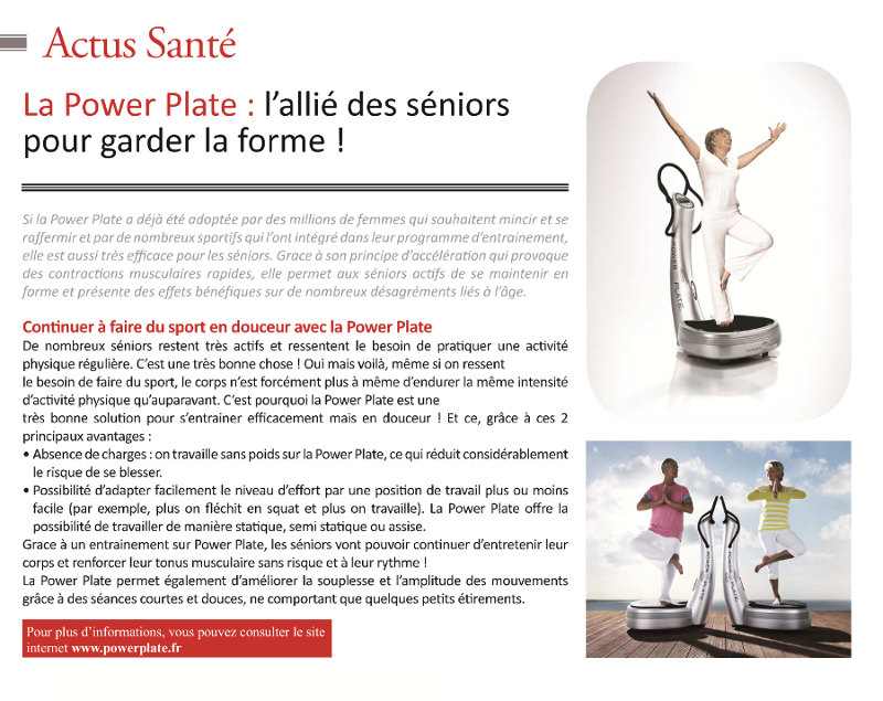 La Power Plate l’aliée des séniors
