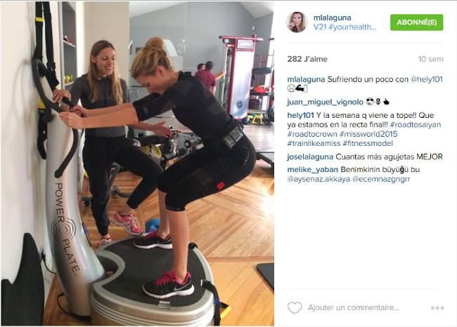 Mireia Lalaguna Miss Monde 2015 power plate