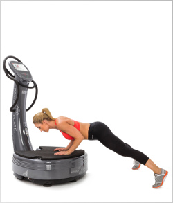 Position de pompes serrées Yoga sur Power Plate